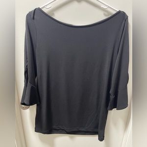 Banana Republic Black  3/4 Belle Sleeve Boatneck Tee Size Small